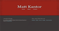 Desktop Screenshot of mattkantor.com